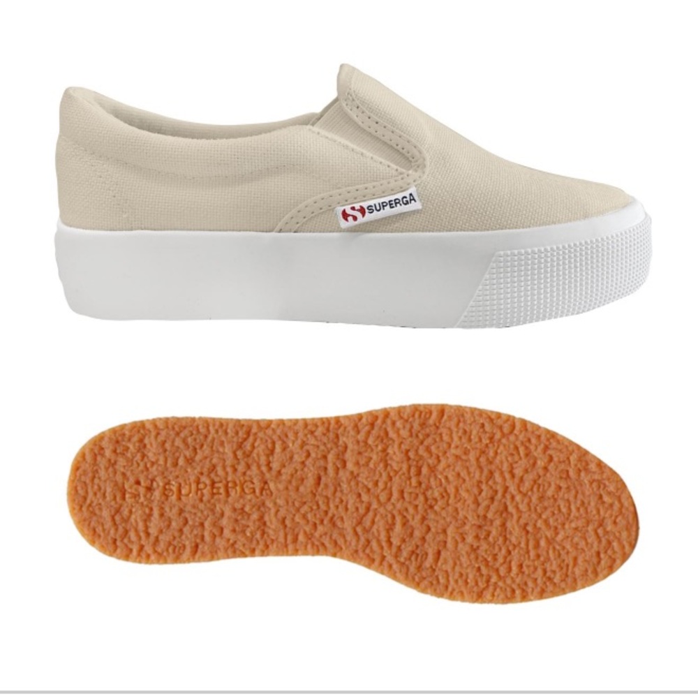 SUPERGA 2306 Cotu Platform Beige Platform Slip-on Sneaker